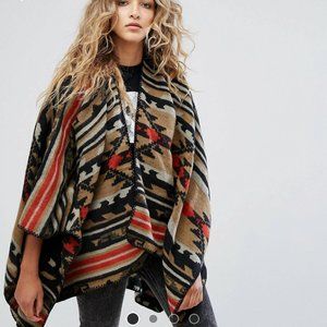 Aztec Print Poncho